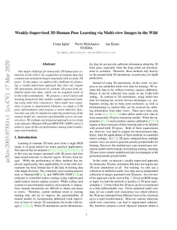 Weakly-Supervised 3D Human Pose Learning via Multi-view Images in the
  Wild
