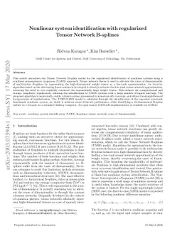 Nonlinear system identification with regularized Tensor Network
  B-splines