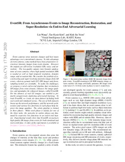 EventSR: From Asynchronous Events to Image Reconstruction, Restoration,
  and Super-Resolution via End-to-End Adversarial Learning