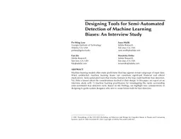 Designing Tools for Semi-Automated Detection of Machine Learning Biases:
  An Interview Study