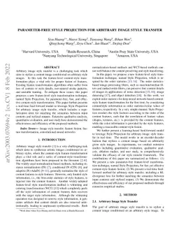 Parameter-Free Style Projection for Arbitrary Style Transfer