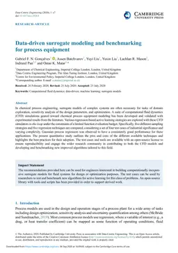 Data-driven surrogate modelling and benchmarking for process equipment