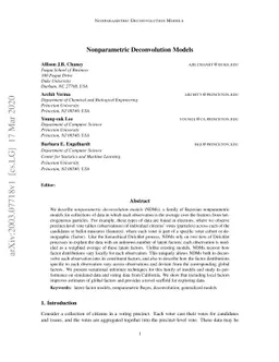 Nonparametric Deconvolution Models