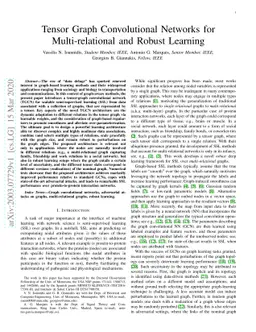 Tensor Graph Convolutional Networks for Multi-relational and Robust
  Learning