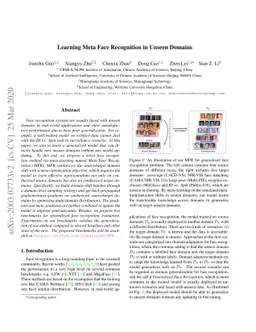 Learning Meta Face Recognition in Unseen Domains
