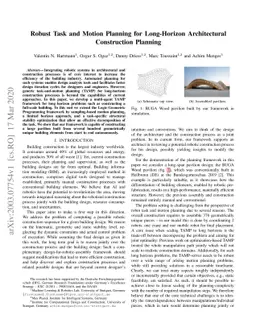 Robust Task and Motion Planning for Long-Horizon Architectural
  Construction Planning