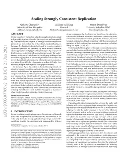 Scaling Strongly Consistent Replication
