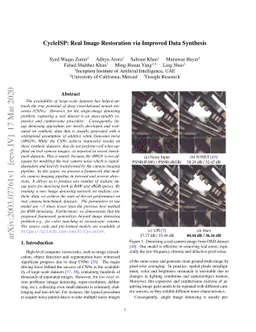 CycleISP: Real Image Restoration via Improved Data Synthesis