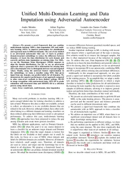 Unified Multi-Domain Learning and Data Imputation using Adversarial
  Autoencoder