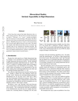 Hierarchical Models: Intrinsic Separability in High Dimensions