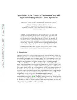 Store-Collect in the Presence of Continuous Churn with Application to
  Snapshots and Lattice Agreement
