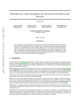 Hyperplane Arrangements of Trained ConvNets Are Biased