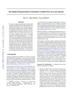 The Implicit Regularization of Stochastic Gradient Flow for Least
  Squares