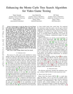 Enhancing the Monte Carlo Tree Search Algorithm for Video Game Testing