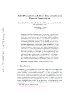 Axial-DeepLab: Stand-Alone Axial-Attention for Panoptic Segmentation