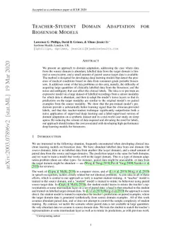 Teacher-Student Domain Adaptation for Biosensor Models