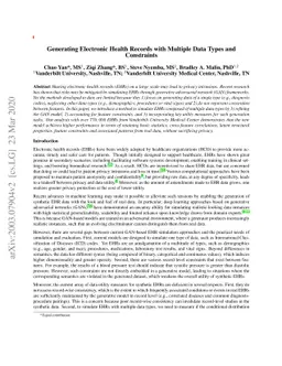 Generating Electronic Health Records with Multiple Data Types and
  Constraints