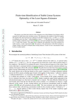 Finite-time Identification of Stable Linear Systems: Optimality of the
  Least-Squares Estimator