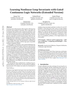 Learning Nonlinear Loop Invariants with Gated Continuous Logic Networks
  (Extended Version)