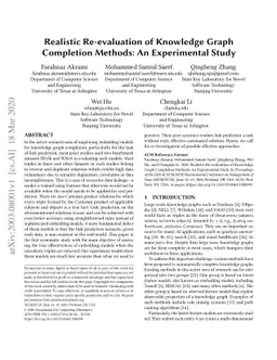 Realistic Re-evaluation of Knowledge Graph Completion Methods: An
  Experimental Study
