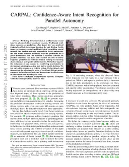 CARPAL: Confidence-Aware Intent Recognition for Parallel Autonomy