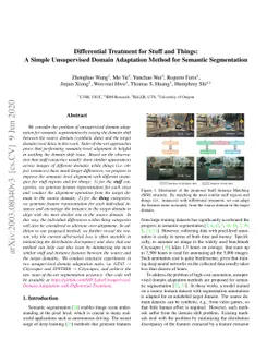 Differential Treatment for Stuff and Things: A Simple Unsupervised
  Domain Adaptation Method for Semantic Segmentation