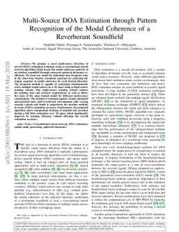 Multi-Source DOA Estimation through Pattern Recognition of the Modal
  Coherence of a Reverberant Soundfield