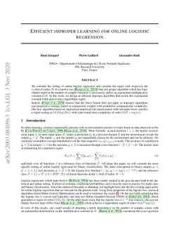 Efficient improper learning for online logistic regression
