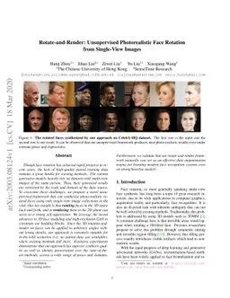 Rotate-and-Render: Unsupervised Photorealistic Face Rotation from
  Single-View Images