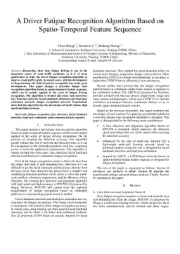 A Driver Fatigue Recognition Algorithm Based on Spatio-Temporal Feature
  Sequence
