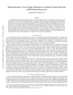 Thermodynamic Cost of Edge Detection in Artificial Neural
  Network(ANN)-Based Processors