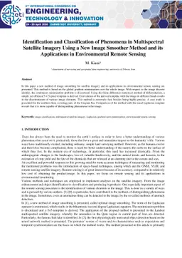 Identification and Classification of Phenomena in Multispectral
  Satellite Imagery Using a New Image Smoother Method and its Applications in
  Environmental Remote Sensing