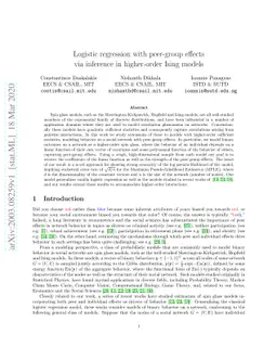 Logistic-Regression with peer-group effects via inference in higher
  order Ising models