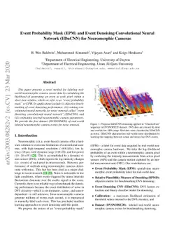 Event Probability Mask (EPM) and Event Denoising Convolutional Neural
  Network (EDnCNN) for Neuromorphic Cameras