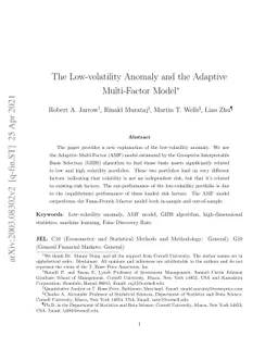 The Low-volatility Anomaly and the Adaptive Multi-Factor Model
