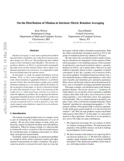 On the Distribution of Minima in Intrinsic-Metric Rotation Averaging