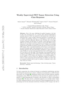 Weakly Supervised PET Tumor Detection Using Class Response