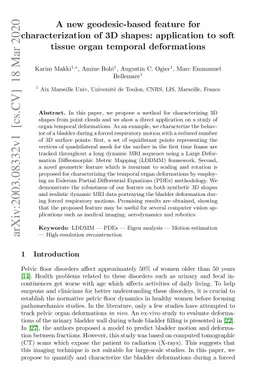 A new geodesic-based feature for characterization of 3D shapes:
  application to soft tissue organ temporal deformations