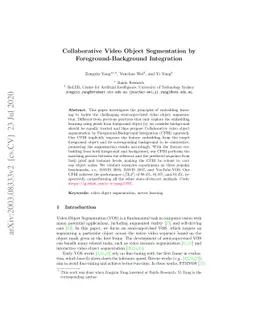 Collaborative Video Object Segmentation by Foreground-Background
  Integration