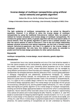 Inverse design of multilayer nanoparticles using artificial neural
  networks and genetic algorithm