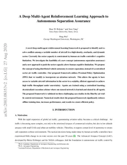 A Deep Multi-Agent Reinforcement Learning Approach to Autonomous
  Separation Assurance