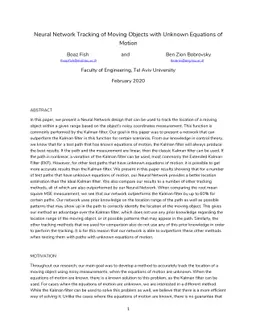 Neural Network Tracking of Moving Objects with Unknown Equations of
  Motion