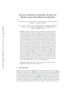 Pairwise Similarity Knowledge Transfer for Weakly Supervised Object
  Localization
