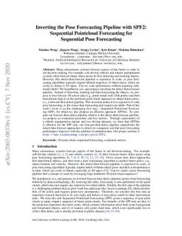 Inverting the Pose Forecasting Pipeline with SPF2: Sequential Pointcloud
  Forecasting for Sequential Pose Forecasting