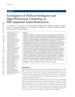 Convergence of Artificial Intelligence and High Performance Computing on
  NSF-supported Cyberinfrastructure