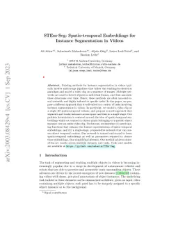 STEm-Seg: Spatio-temporal Embeddings for Instance Segmentation in Videos