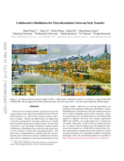 Collaborative Distillation for Ultra-Resolution Universal Style Transfer