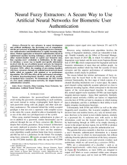 Neural Fuzzy Extractors: A Secure Way to Use Artificial Neural Networks
  for Biometric User Authentication