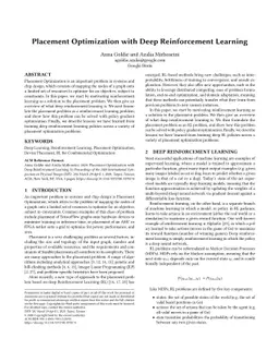 Placement Optimization with Deep Reinforcement Learning