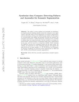 Synthesize then Compare: Detecting Failures and Anomalies for Semantic
  Segmentation